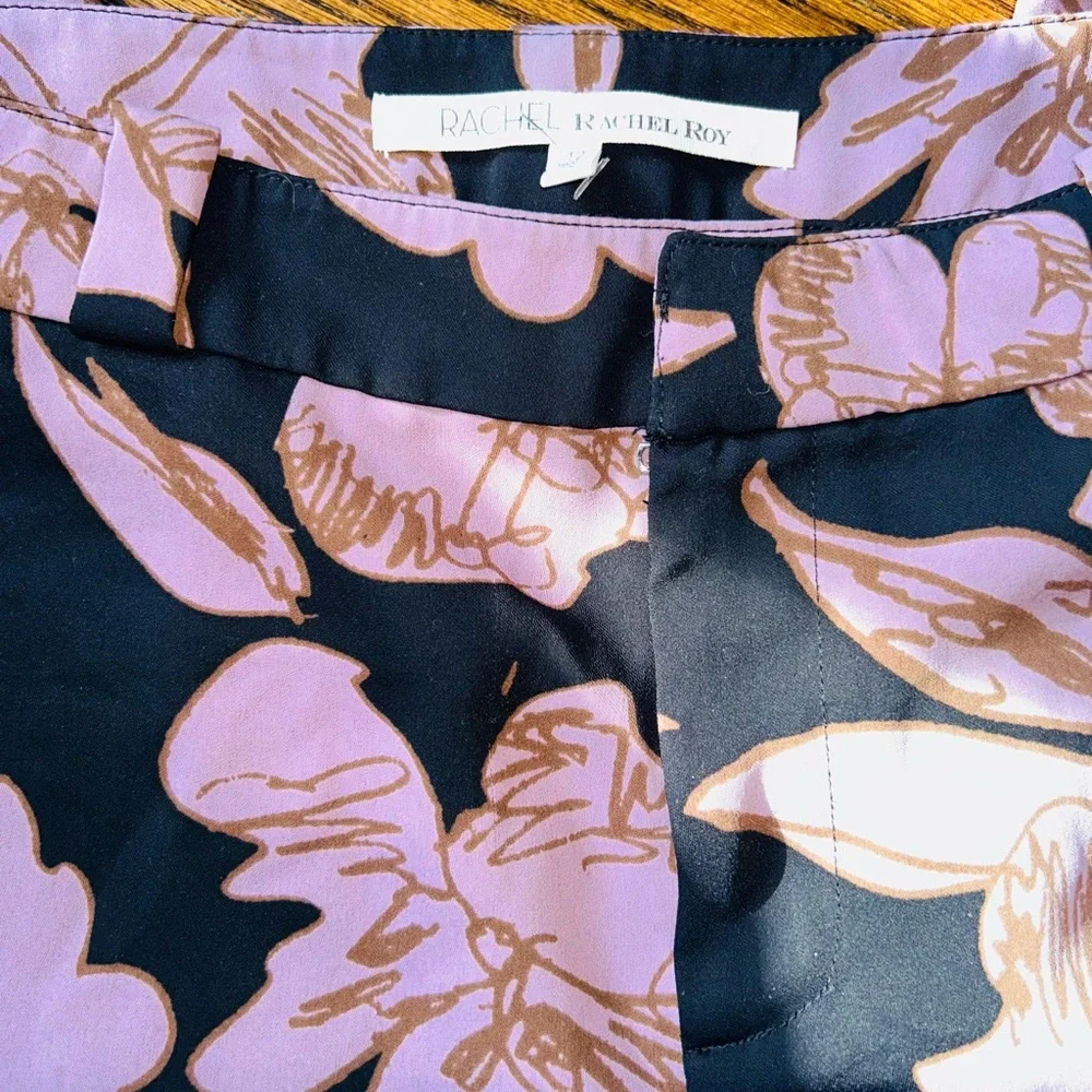 RACHEL Rachel Roy Black and Pink Floral Pants - Picture 3 of 3